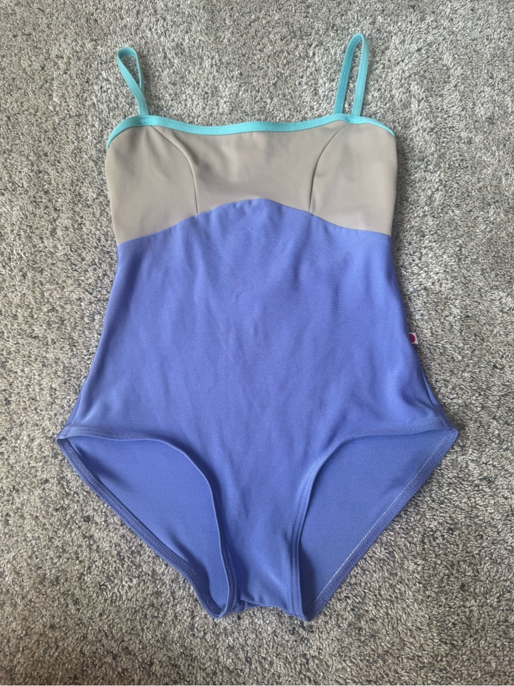 Yumiko Lavender and Beige with Aqua Trim leotard- Size Medium